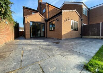 full image of new extension and good brickwork on a house